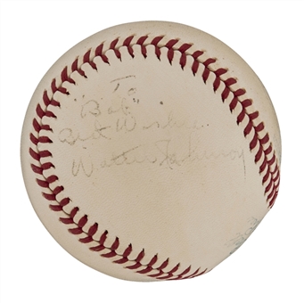 Walter Johnson Single-Signed Personalized Baseball PSA Graded Ex-Mt 6 (PSA/DNA)